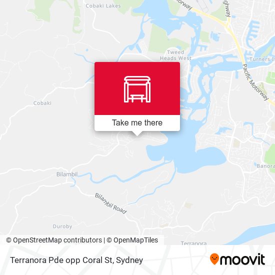 Terranora Pde opp Coral St map