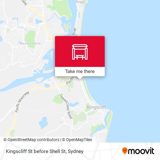 Kingscliff St before Shell St map
