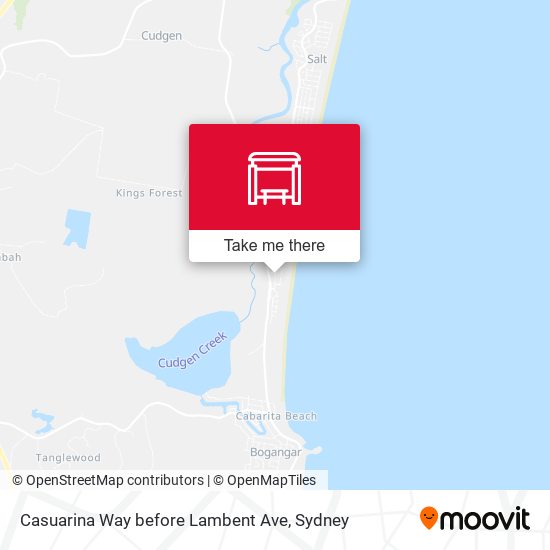 Casuarina Way before Lambent Ave map