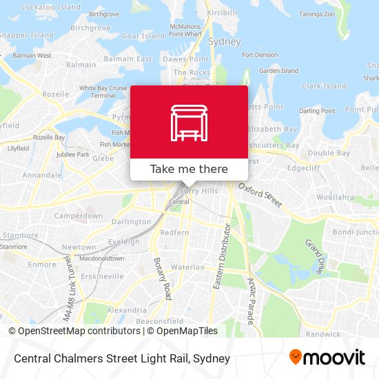 Mapa Central Chalmers Street Light Rail