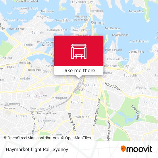 Mapa Haymarket Light Rail