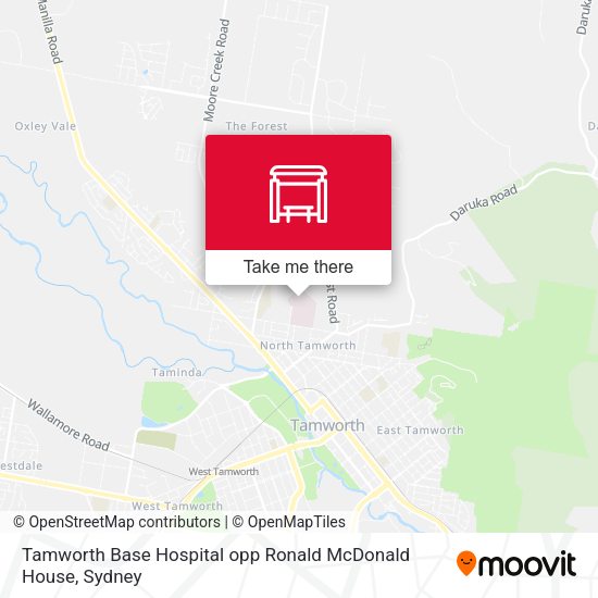 Tamworth Base Hospital opp Ronald McDonald House map