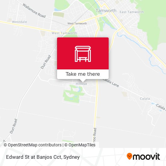 Edward St at Banjos Cct map