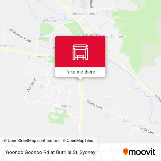 Goonoo Goonoo Rd at Burrilla St map