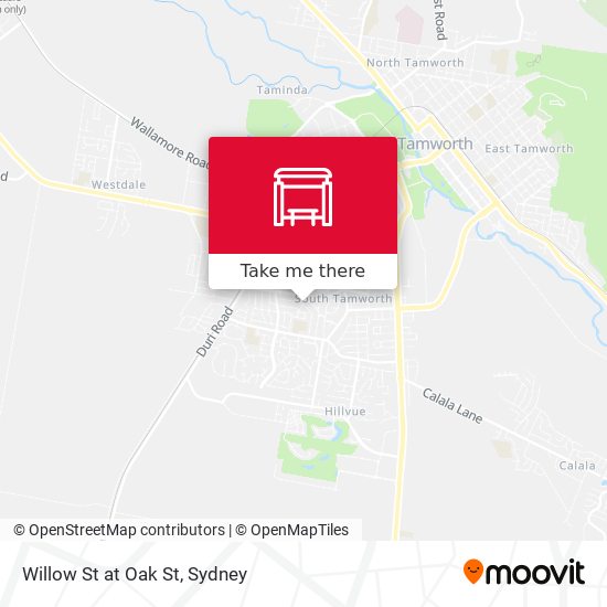 Willow St at Oak St map