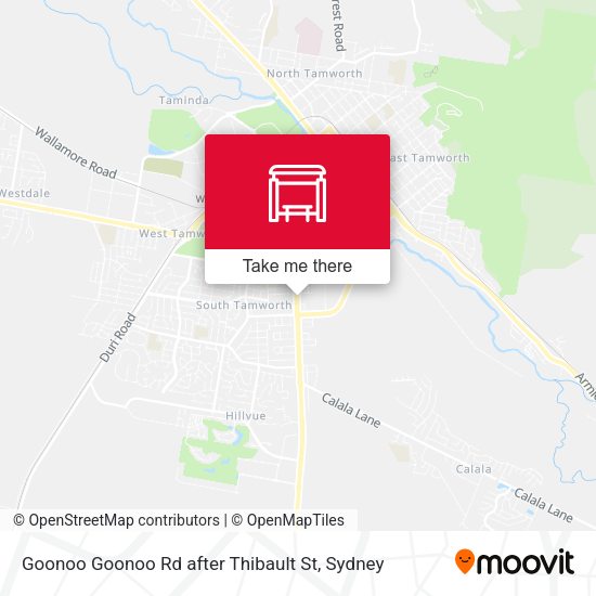 Goonoo Goonoo Rd after Thibault St map