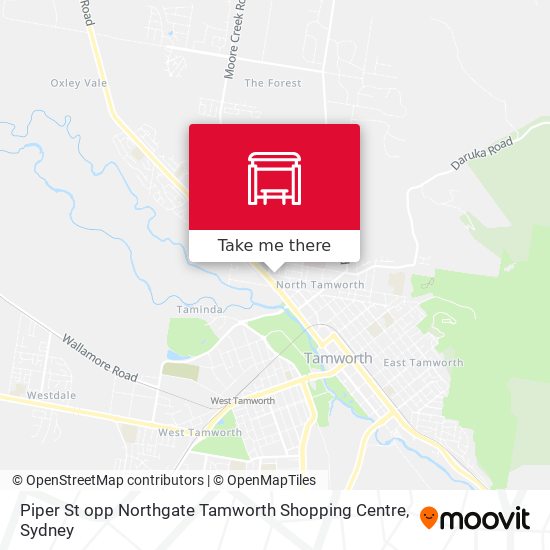 Piper St opp Northgate Tamworth Shopping Centre map