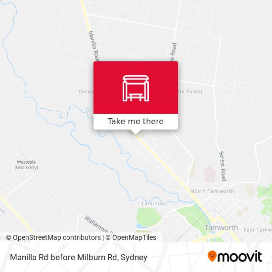 Manilla Rd before Milburn Rd map