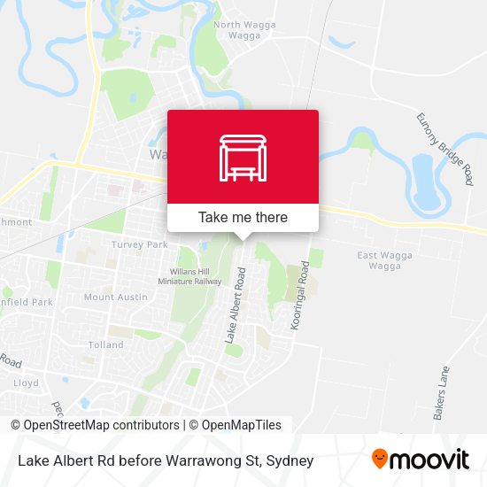 Lake Albert Rd before Warrawong St map