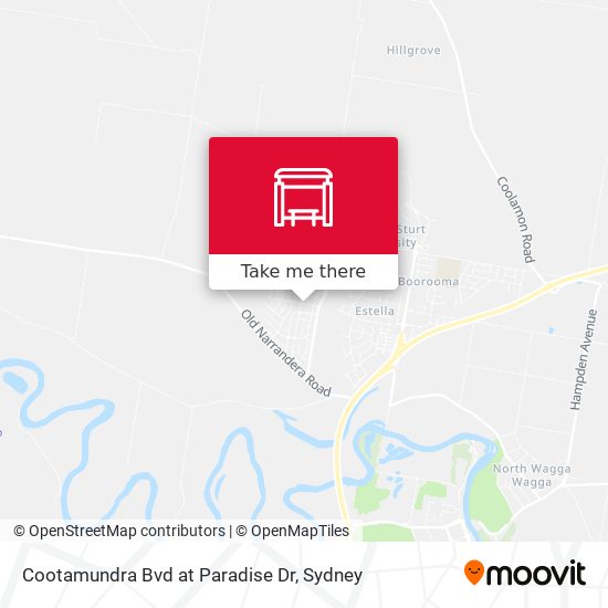 Cootamundra Bvd at Paradise Dr map