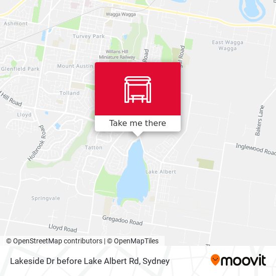 Lakeside Dr before Lake Albert Rd map