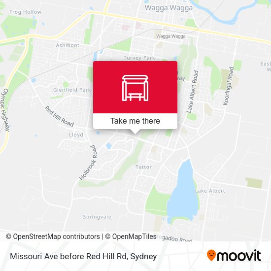 Missouri Ave before Red Hill Rd map