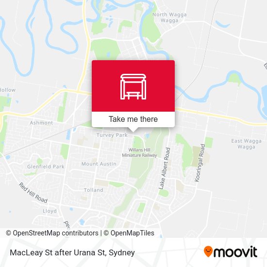 MacLeay St after Urana St map