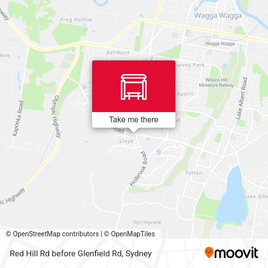Red Hill Rd before Glenfield Rd map