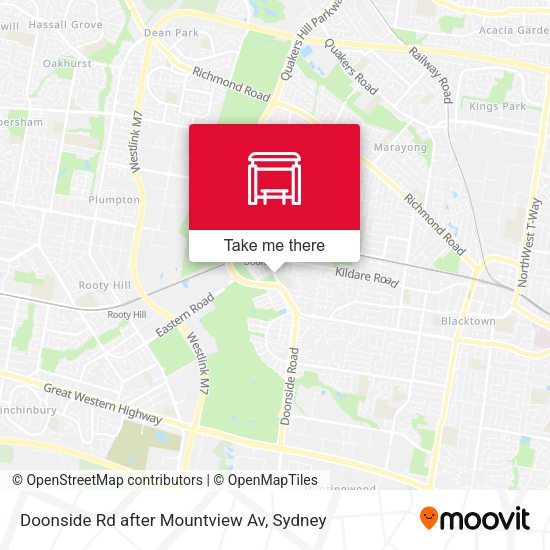 Doonside Rd after Mountview Av map