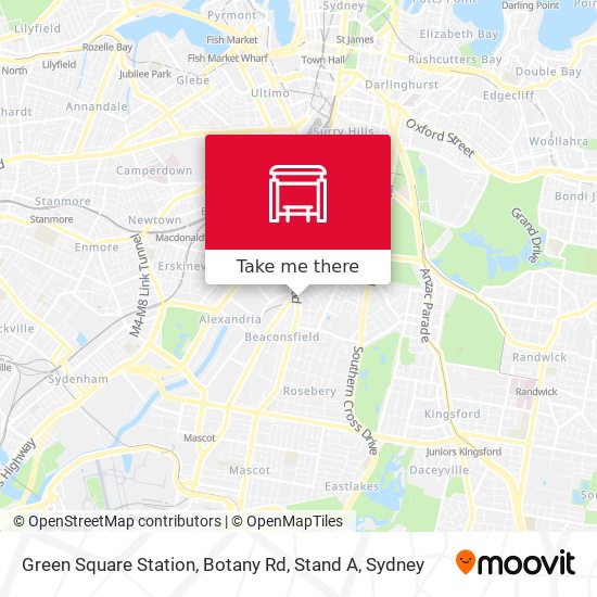 Green Square Station, Botany Rd, Stand A map