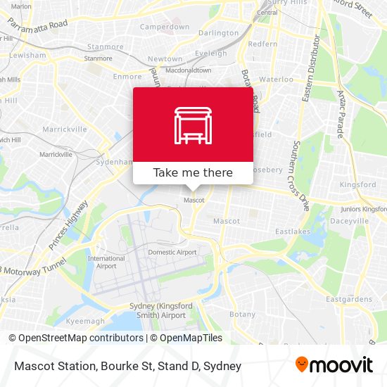 Mascot Station, Bourke St, Stand D map