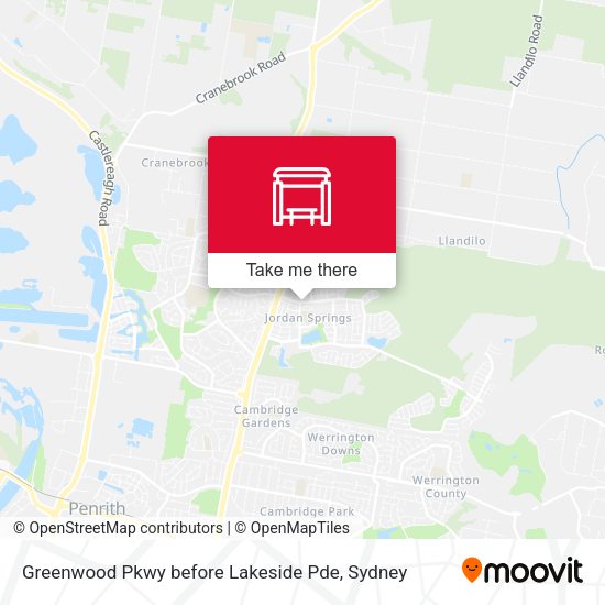 Greenwood Pkwy before Lakeside Pde map