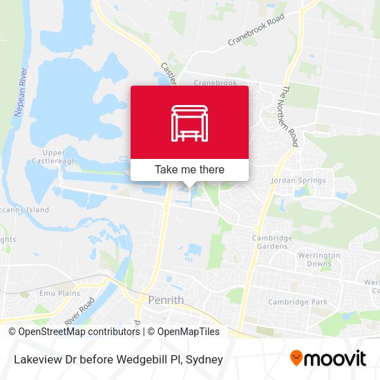 Lakeview Dr before Wedgebill Pl map