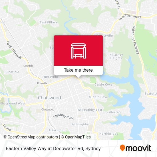 Eastern Valley Way at Deepwater Rd map