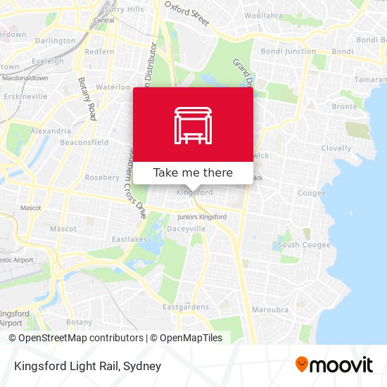 Mapa Kingsford Light Rail