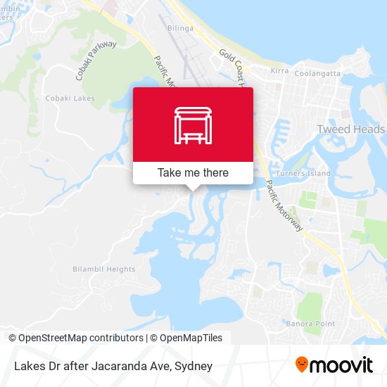 Lakes Dr after Jacaranda Ave map