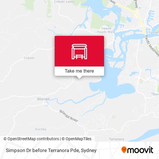 Simpson Dr before Terranora Pde map