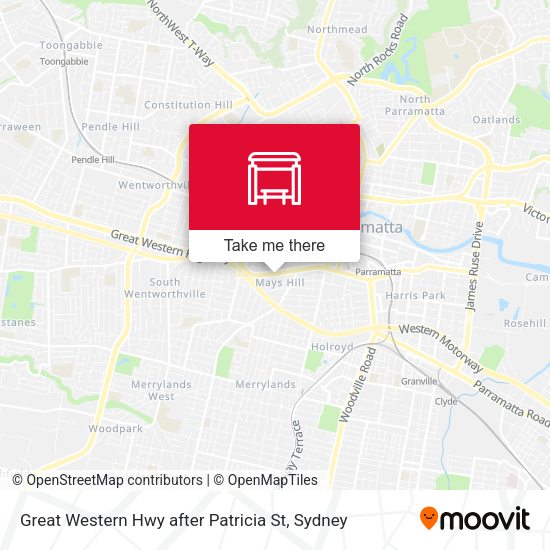 Great Western Hwy after Patricia St map