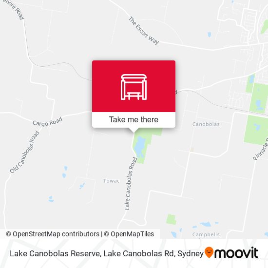 Lake Canobolas Reserve, Lake Canobolas Rd map