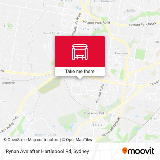 Rynan Ave after Hartlepool Rd map