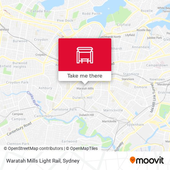 Mapa Waratah Mills Light Rail