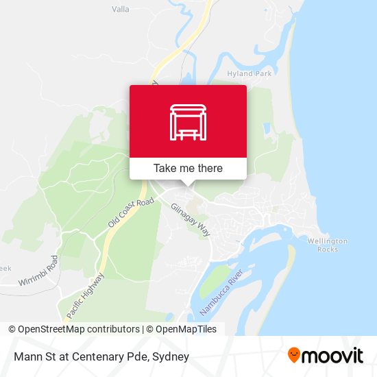 Mann St at Centenary Pde map
