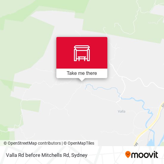 Valla Rd before Mitchells Rd map