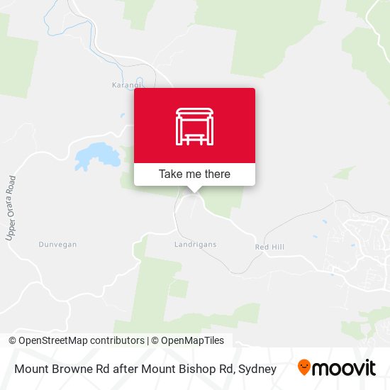 Mount Browne Rd after Mount Bishop Rd map