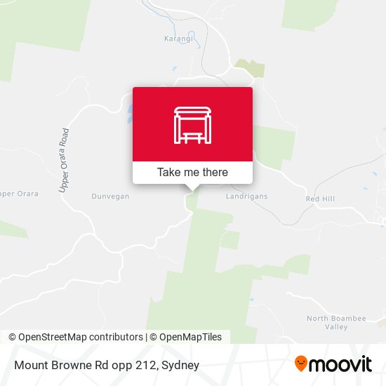 Mount Browne Rd opp 212 map