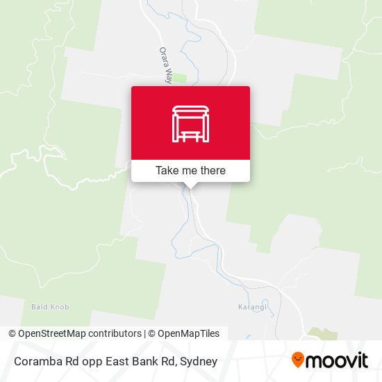 Coramba Rd opp East Bank Rd map