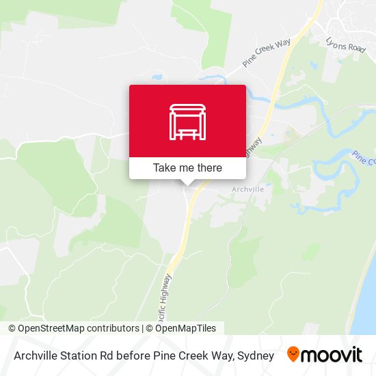 Archville Station Rd before Pine Creek Way map