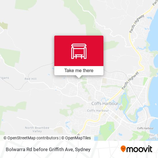 Bolwarra Rd before Griffith Ave map