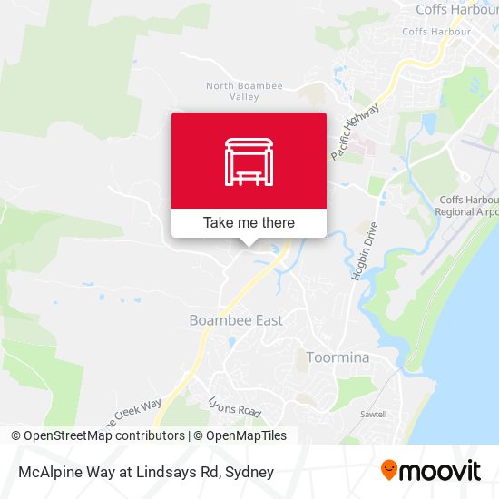 McAlpine Way at Lindsays Rd map