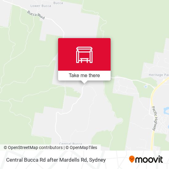 Central Bucca Rd after Mardells Rd map