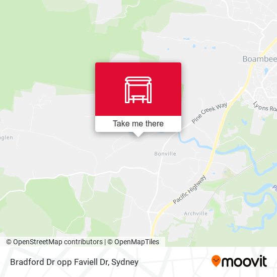 Bradford Dr opp Faviell Dr map