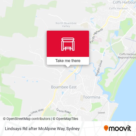 Lindsays Rd after McAlpine Way map