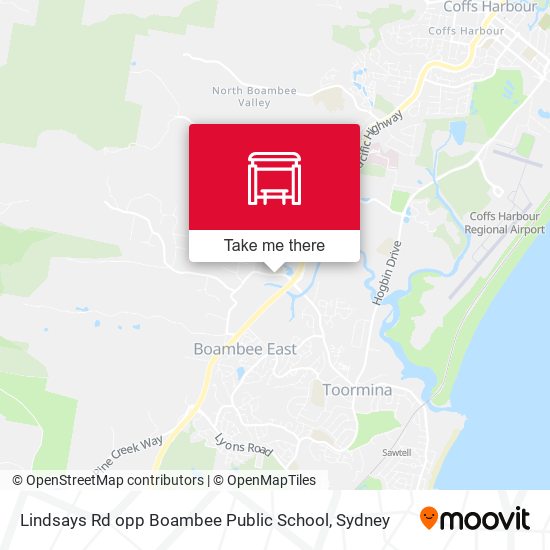 Lindsays Rd opp Boambee Public School map