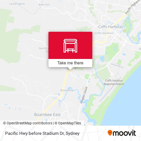 Pacific Hwy before Stadium Dr map