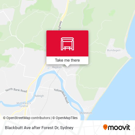 Blackbutt Ave after Forest Dr map