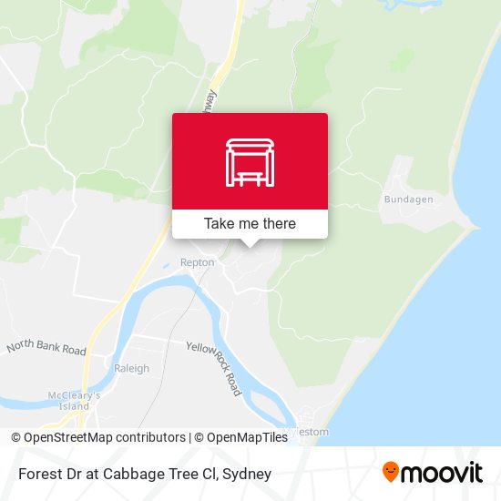 Forest Dr at Cabbage Tree Cl map