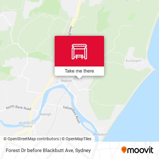 Forest Dr before Blackbutt Ave map