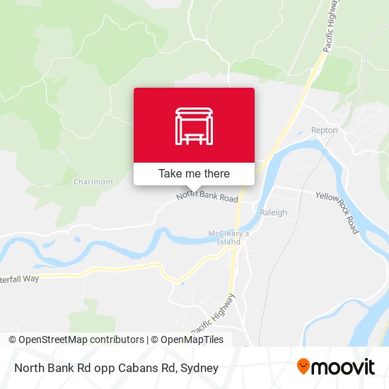 North Bank Rd opp Cabans Rd map