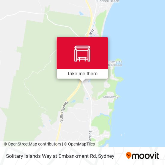 Solitary Islands Way at Embankment Rd map