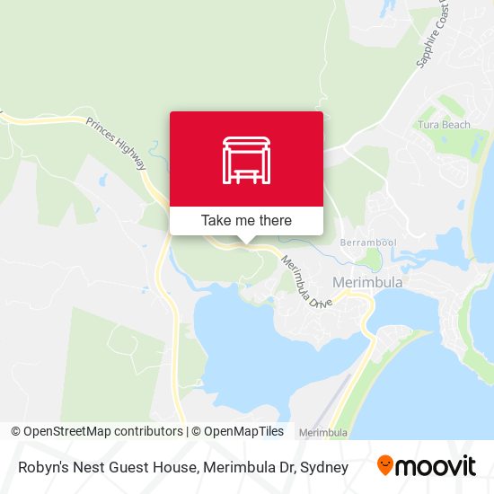Robyn's Nest Guest House, Merimbula Dr map